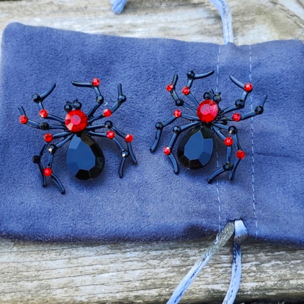 Jeweled Spider Earrings